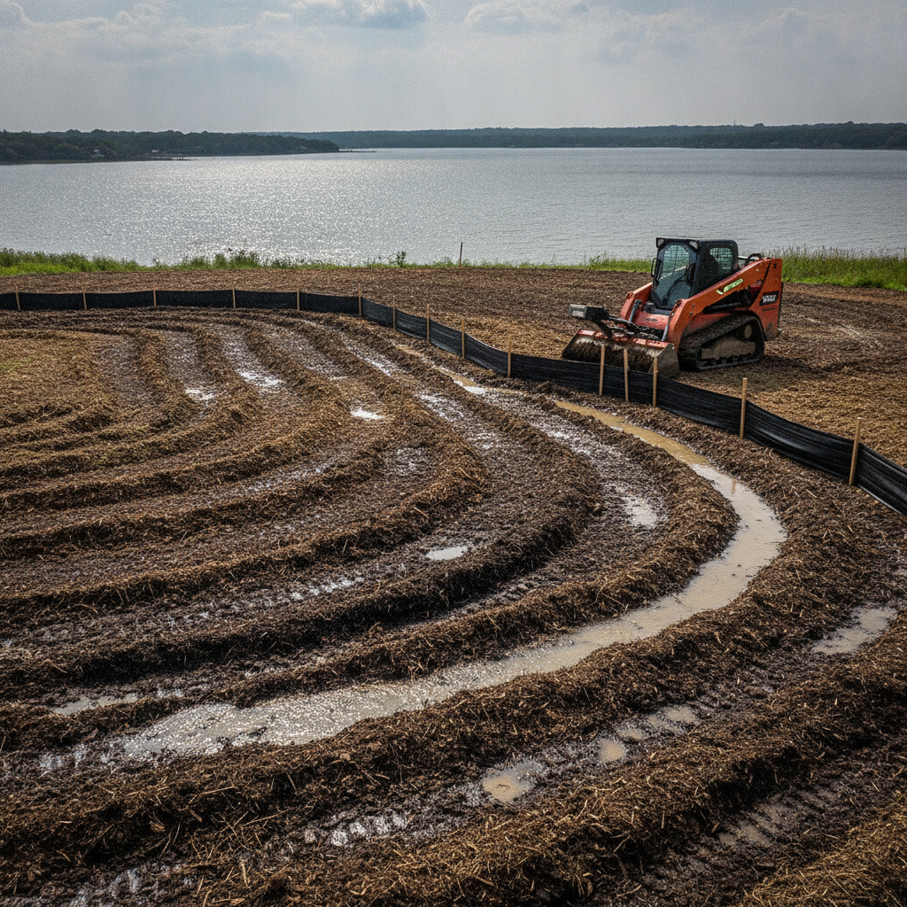 Erosion after clearing — Land Clearing Services guide illustration in Granbury, Texas